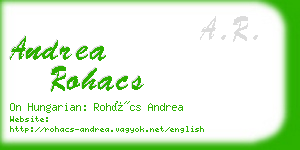 andrea rohacs business card